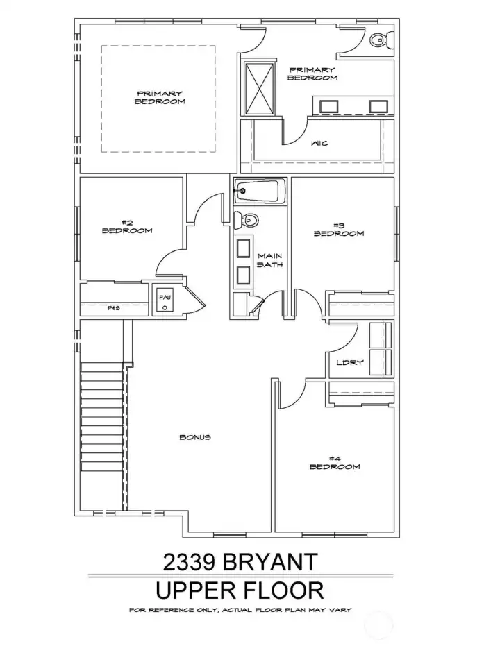 For reference only; actual floor plan may vary. Seller reserves right to make changes without notice.