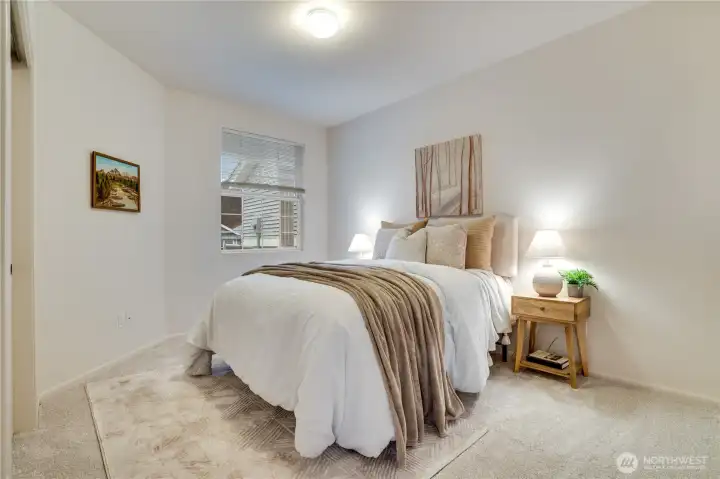 Guest bedroom with western exposure.