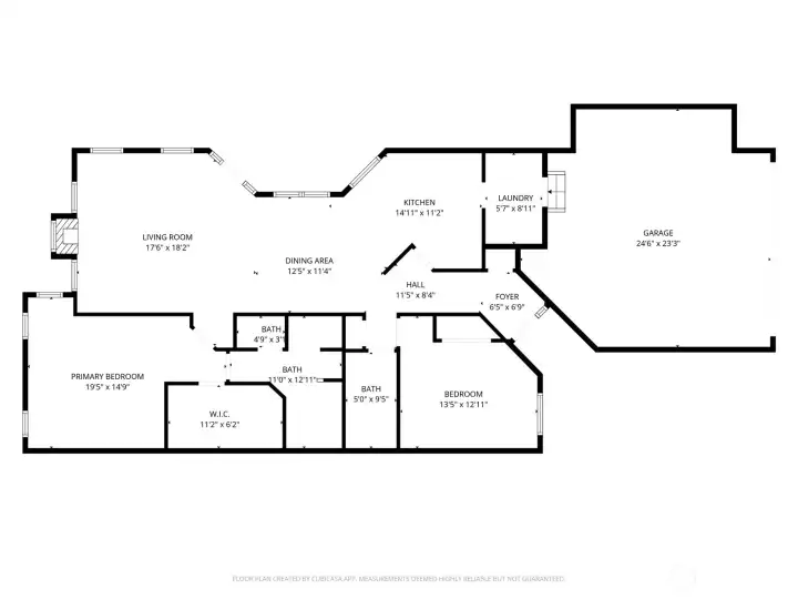 Here is the layout to the home with close (but not exact) dimensions of each room. Be sure to check out the 3D tour as well!