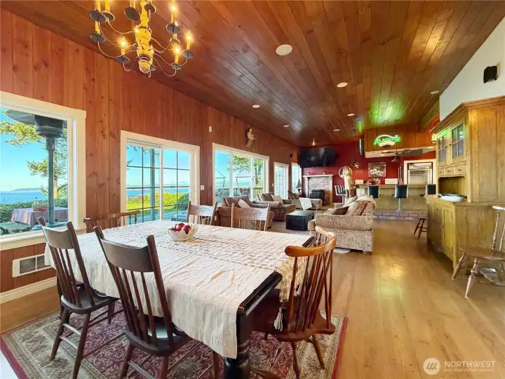 Real wood floors and walls throughout.