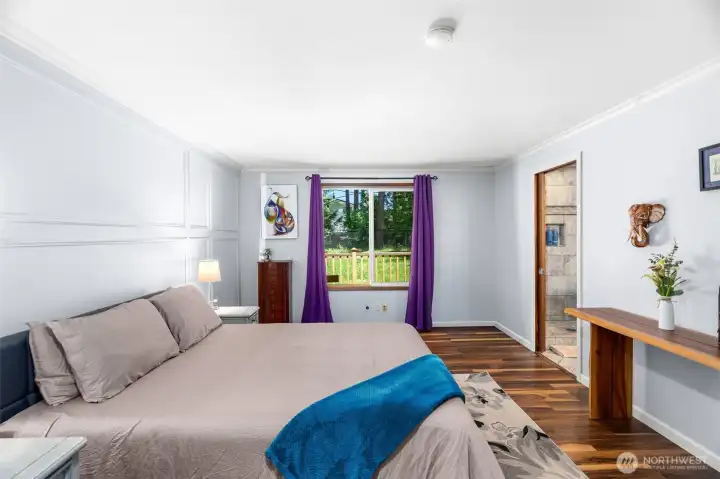 Freshly painted main bedroom featuring updated flooring, abundant natural light and a private updated en-suite bath. Freshly painted main bedroom featuring updated flooring, abundant natural light and a private updated en-suite bath.