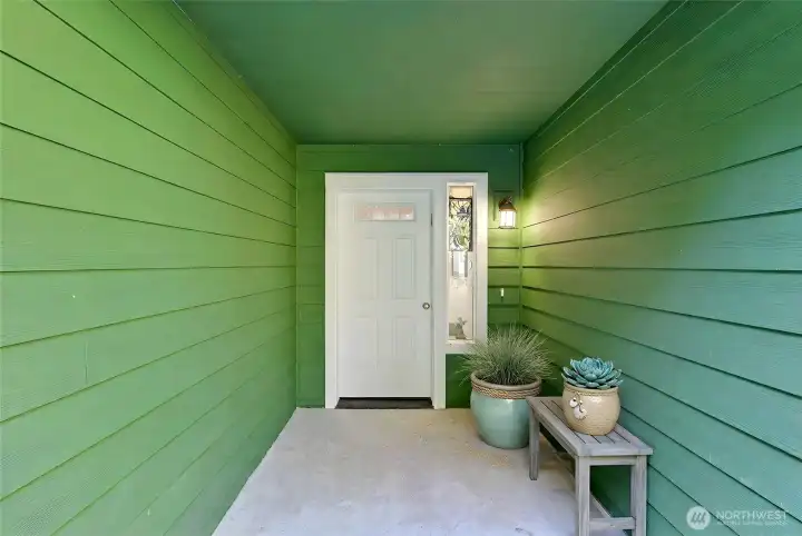 The house features a covered entry that allows for easy access with no steps required.