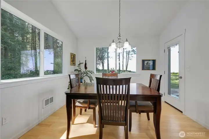 The Dining area is surrounded by views.