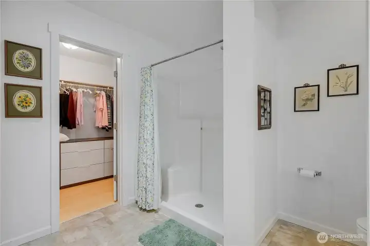 Spacious walk-in closet.