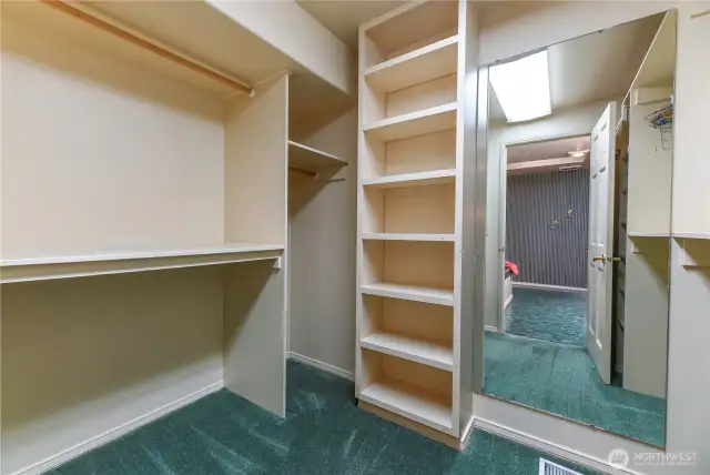 Huge walk-in closet in the primary with built-ins.