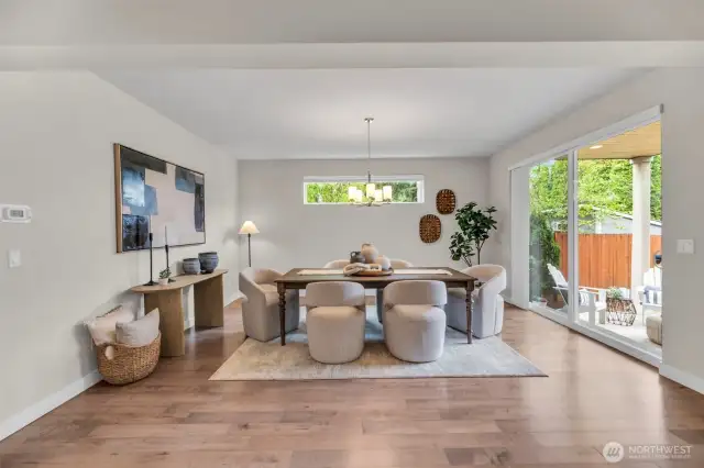 Dining room, with access to the back yard.