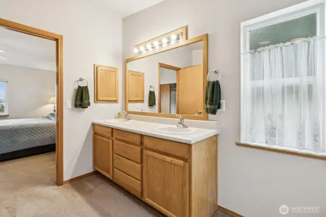 roomy master bathroom