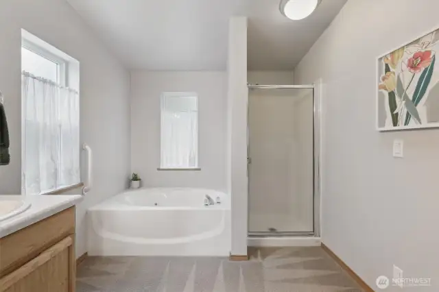 both a jetted tub and shower