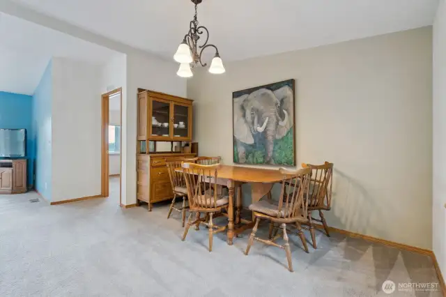 Opens to the living room