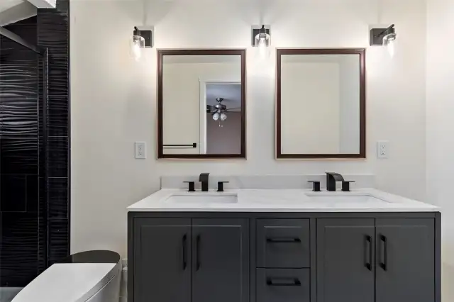 Primary bathroom, with smart toilet.