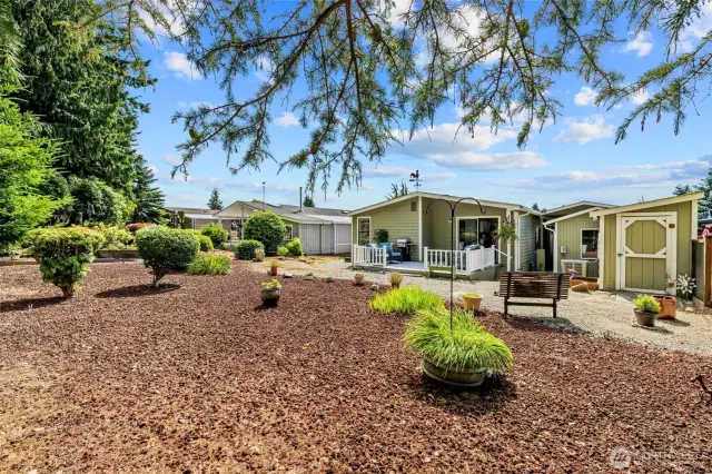 Low maintenance landscape.