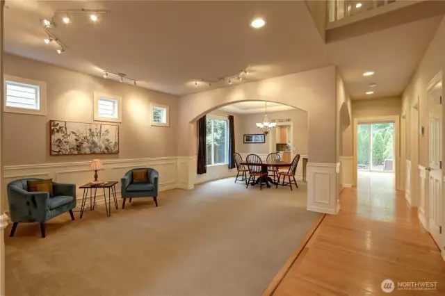 Formal living room looking into dining room