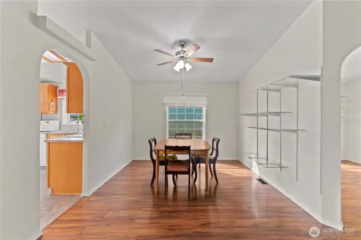 Spacious Dining Room Opens to Living Room