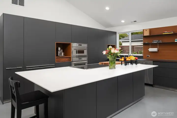 Bulthaup kitchen featuring touch/pull cabinetry