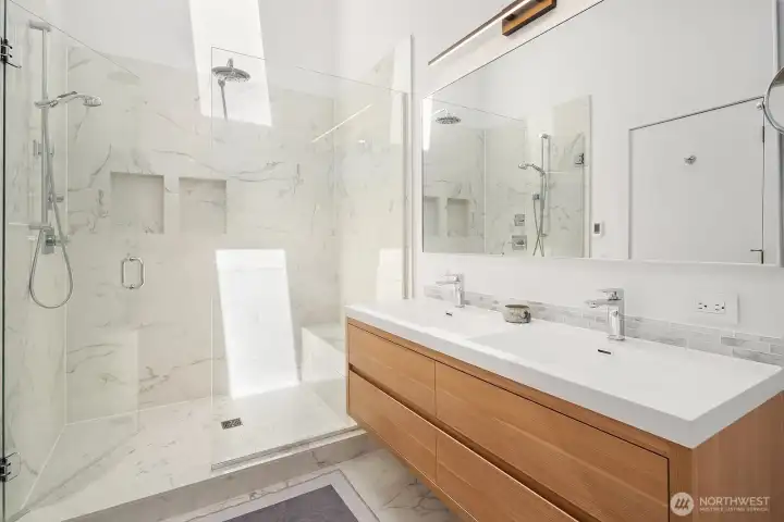 Primary bathroom w/ shower and heated floor