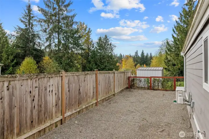 Dog run off back of home.