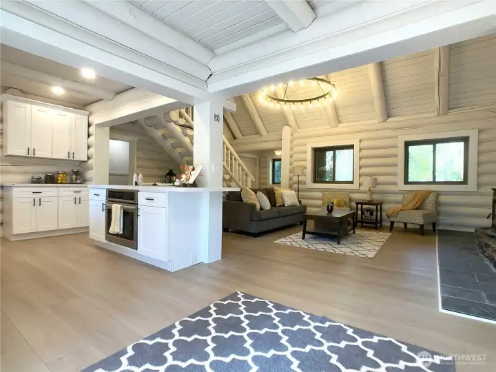 View of the kitchen / great room from the entry