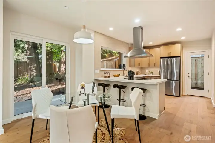 Plenty of space for a dining table.