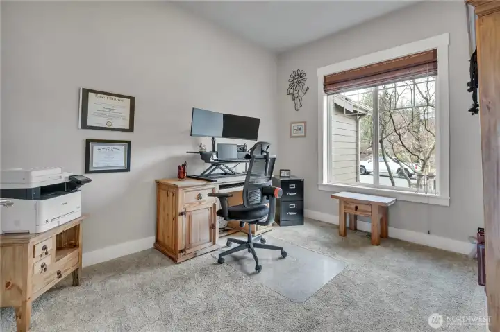 Office on main with French doors for privacy