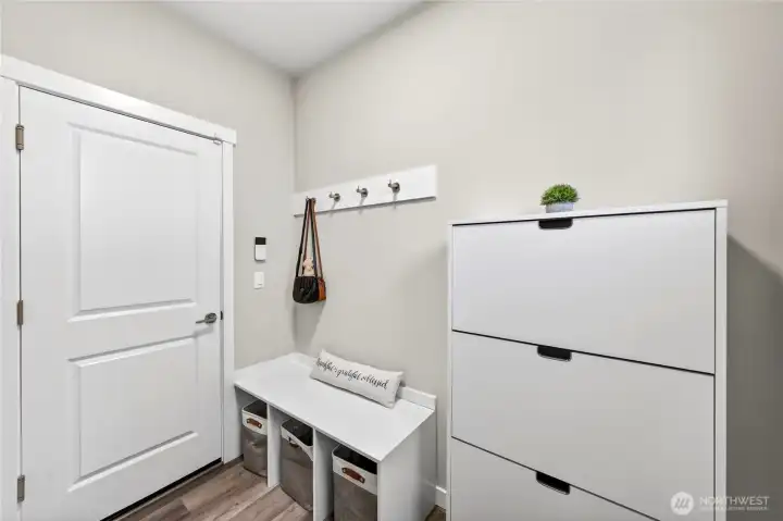 Mudroom located off of the kitchen.