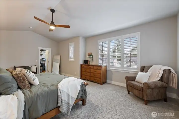 Peekaboo views from the many windows in the primary