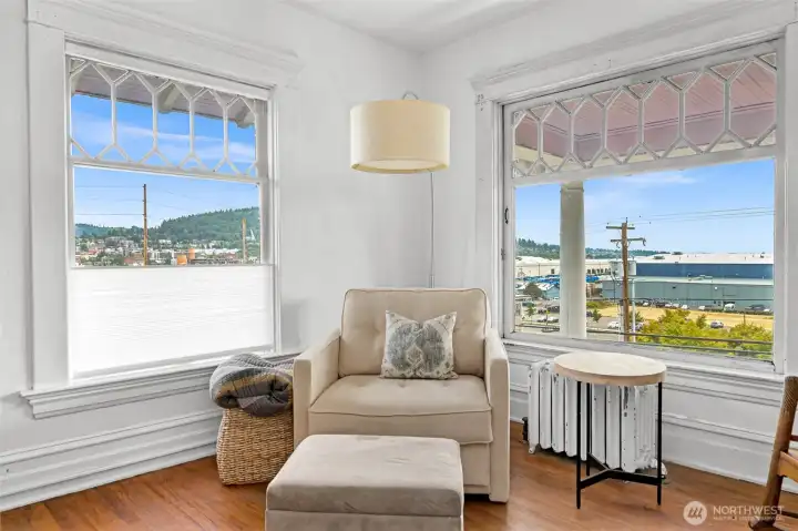 Sitting area open to bedroom, use to be 2 rooms