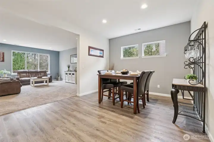 Dining room just off the kitchen and living room