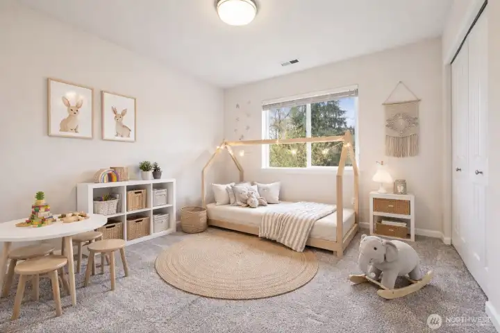 Upstairs bedroom - virtually staged.