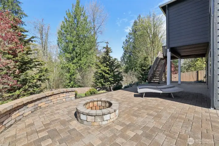 Backyard patio with firepit