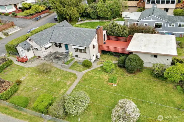 A birds-eye view of the property.