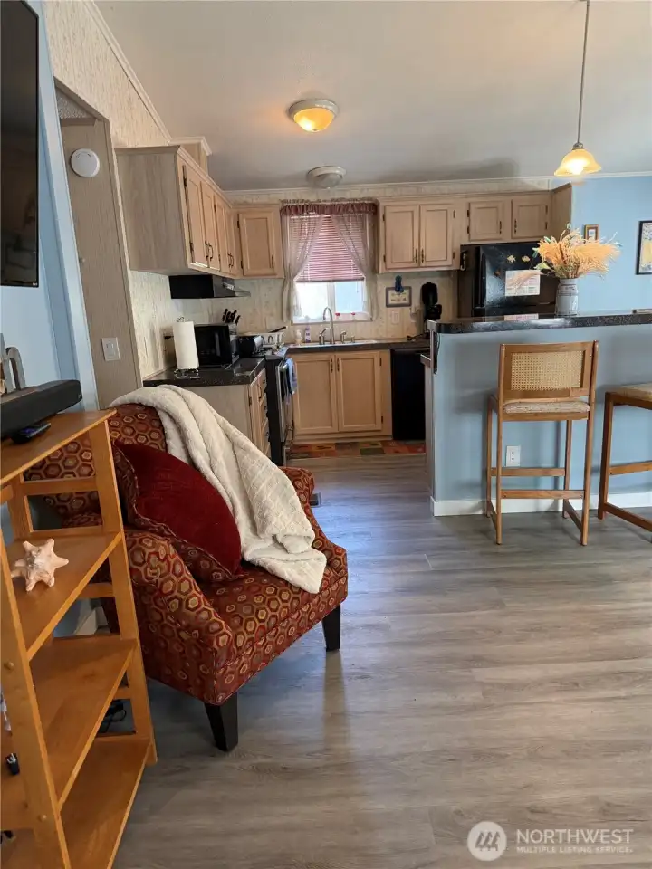 From front door to kitchen