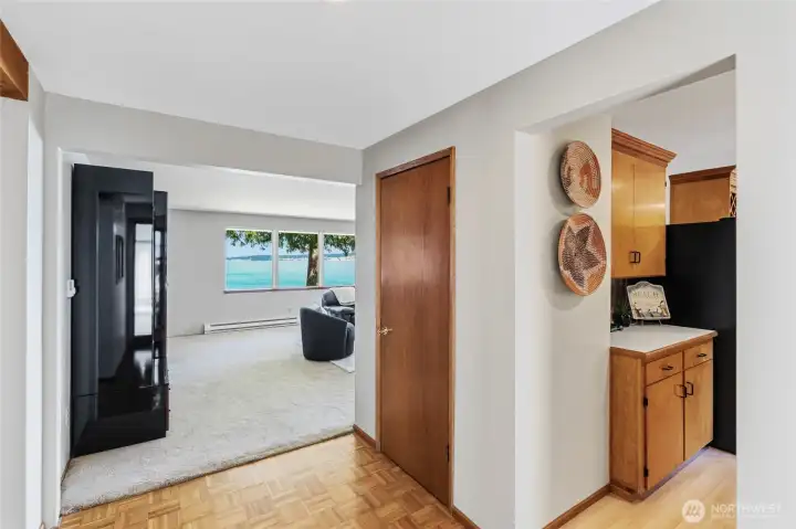 The front entry welcomes you with magnificent water views and an abundance of natural light. The front entry welcomes you with magnificent water views and an abundance of natural light.