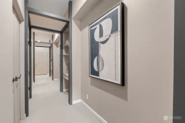 Stunning entryway with ample space to display your art collection.