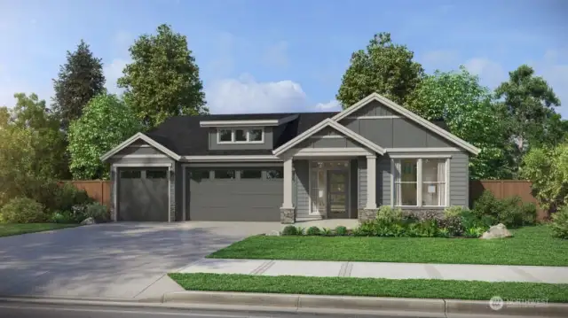 Rendering is depiction of home to be built.