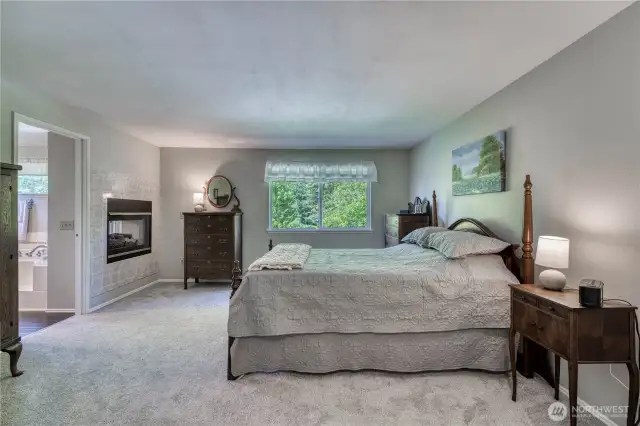 The primary suite is located on the back of the home for privacy.