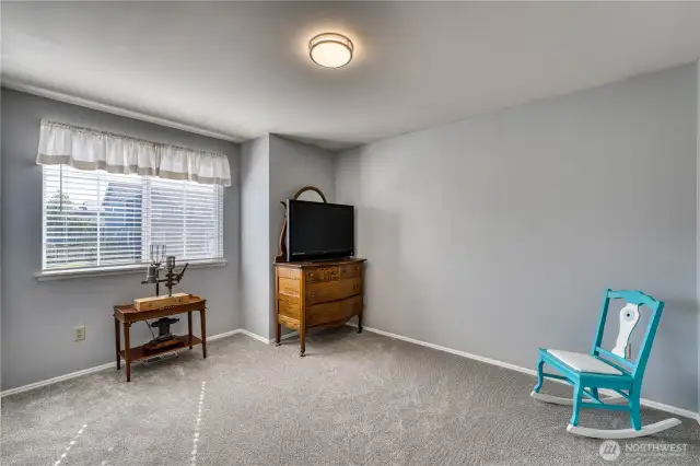 Second large bedroom upstairs with new carpet.
