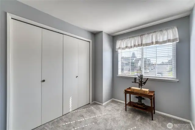 Large closets in all upstairs bedrooms.  Additional view of second bedroom.