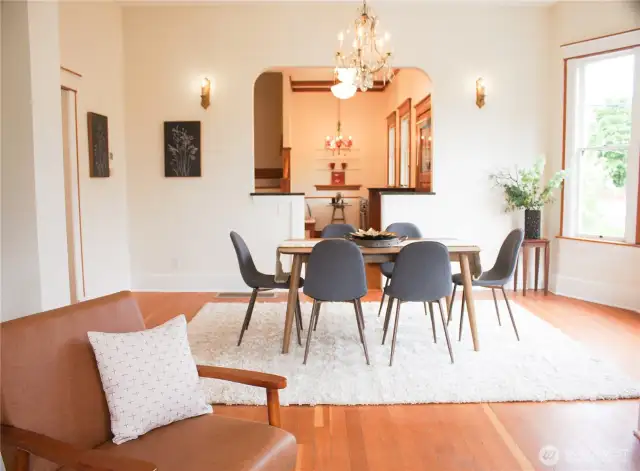 Period light fixtures throughout with graciously sized rooms