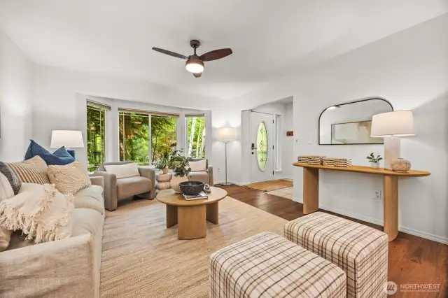 Light filled & freshly painted formal living.
