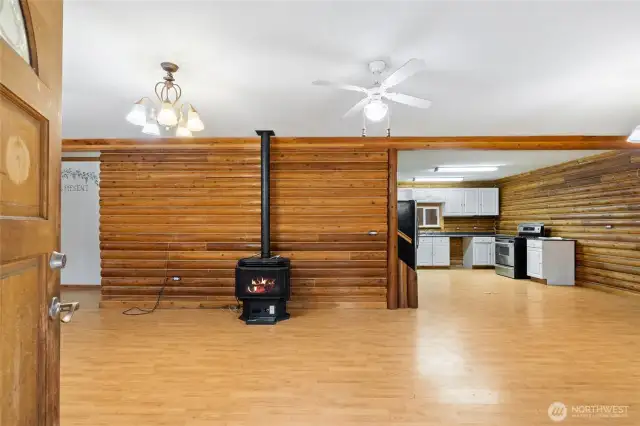 Large living space and kitchen