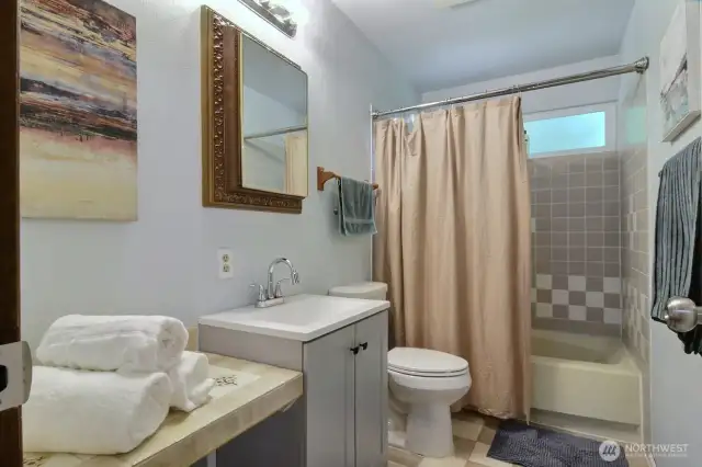 The lower level has another full bath!
