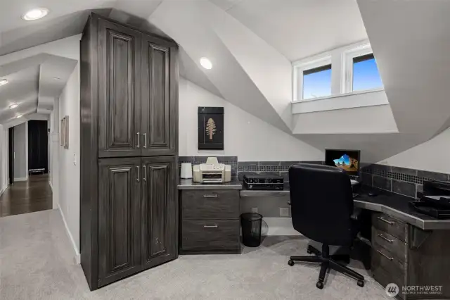 Desk area in apartment. Apartment has laundry as well!