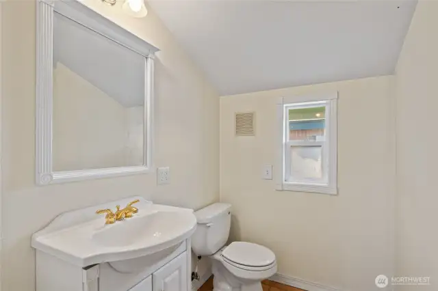 Half bath on upper level.