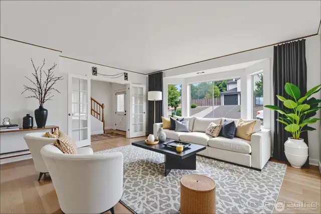 Living room virtually staged