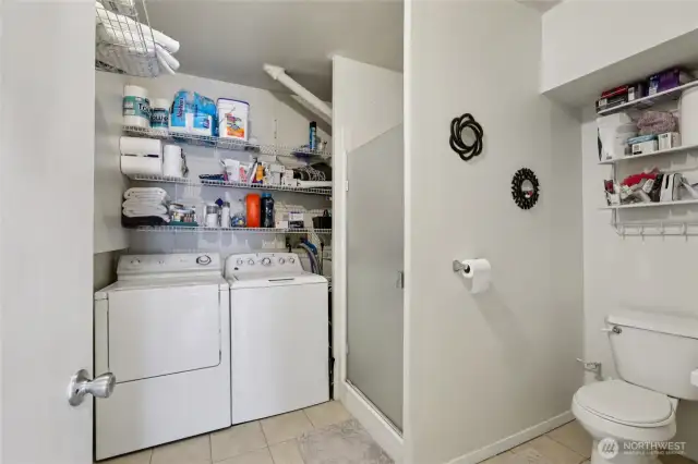 Tenant's bathroom with Washer and Dryer