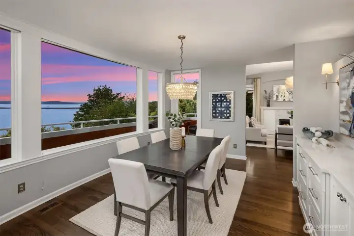 Formal dining room with incredible views.