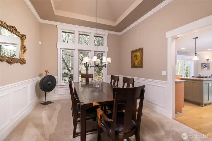 Dining room with wainscotting