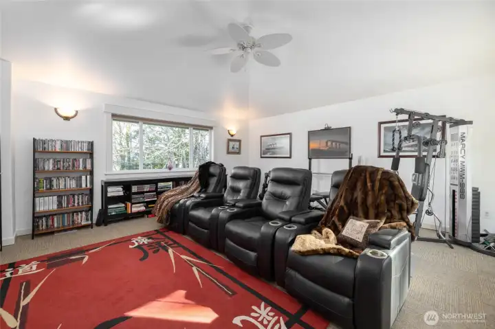 Media room, workout space -