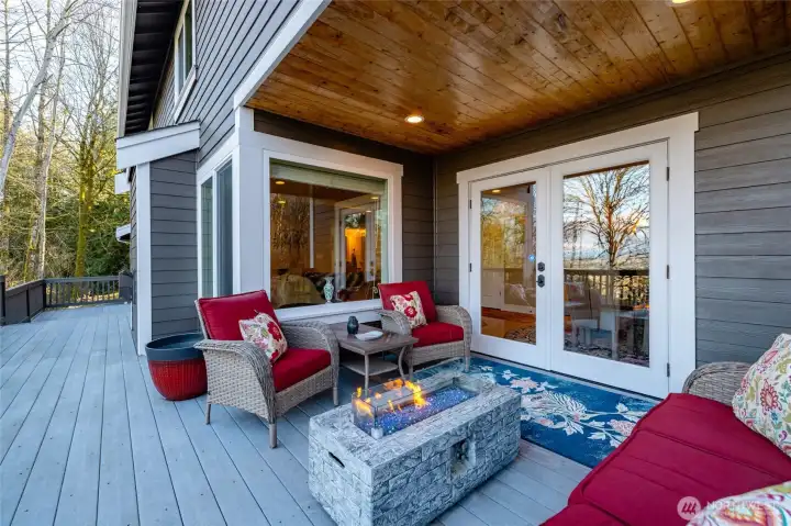 Enjoy the covered back deck with composite decking.