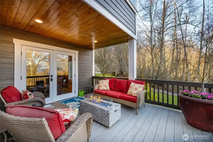 Partially covered back deck